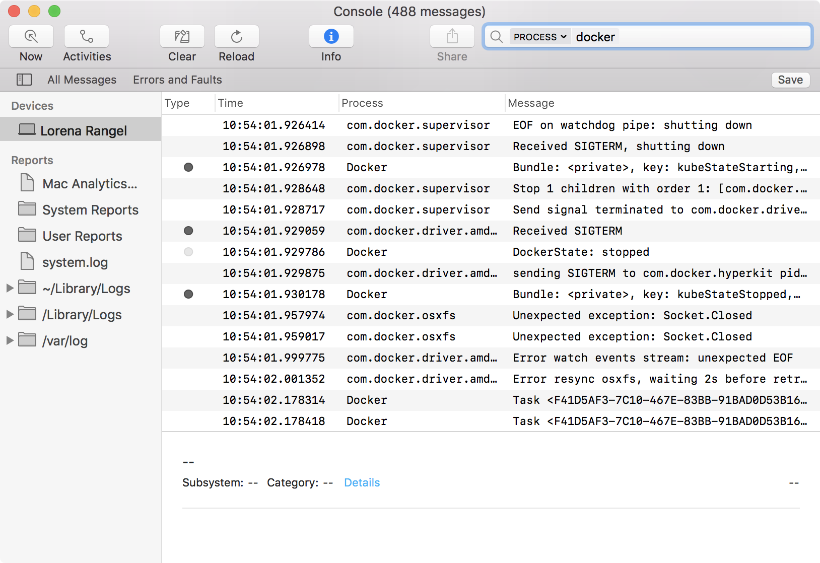 Mac Console搜索Docker应用